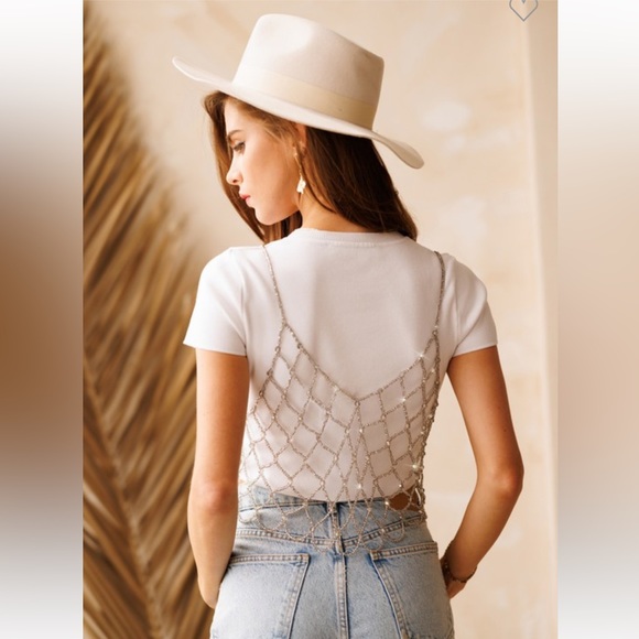 Finishing Touch! Crystal Beaded Net Cover Up Top - Picture 8 of 9